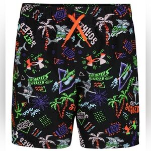 Under Armour Nerf Super Soaker Multicolor Graphic Swim Shorts Big Kids